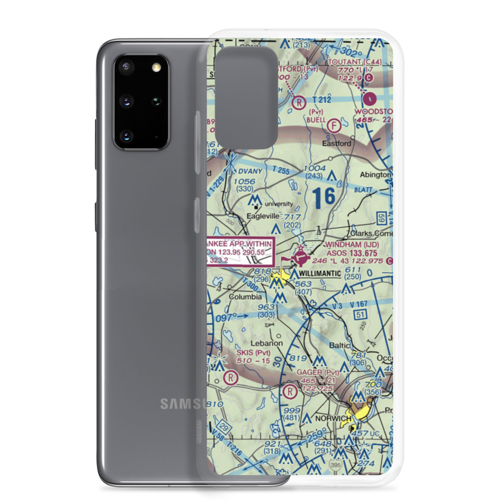 Windham Airport (IJD) VFR Sectional Samsung Case Samsung Galaxy S20 Plus model shown