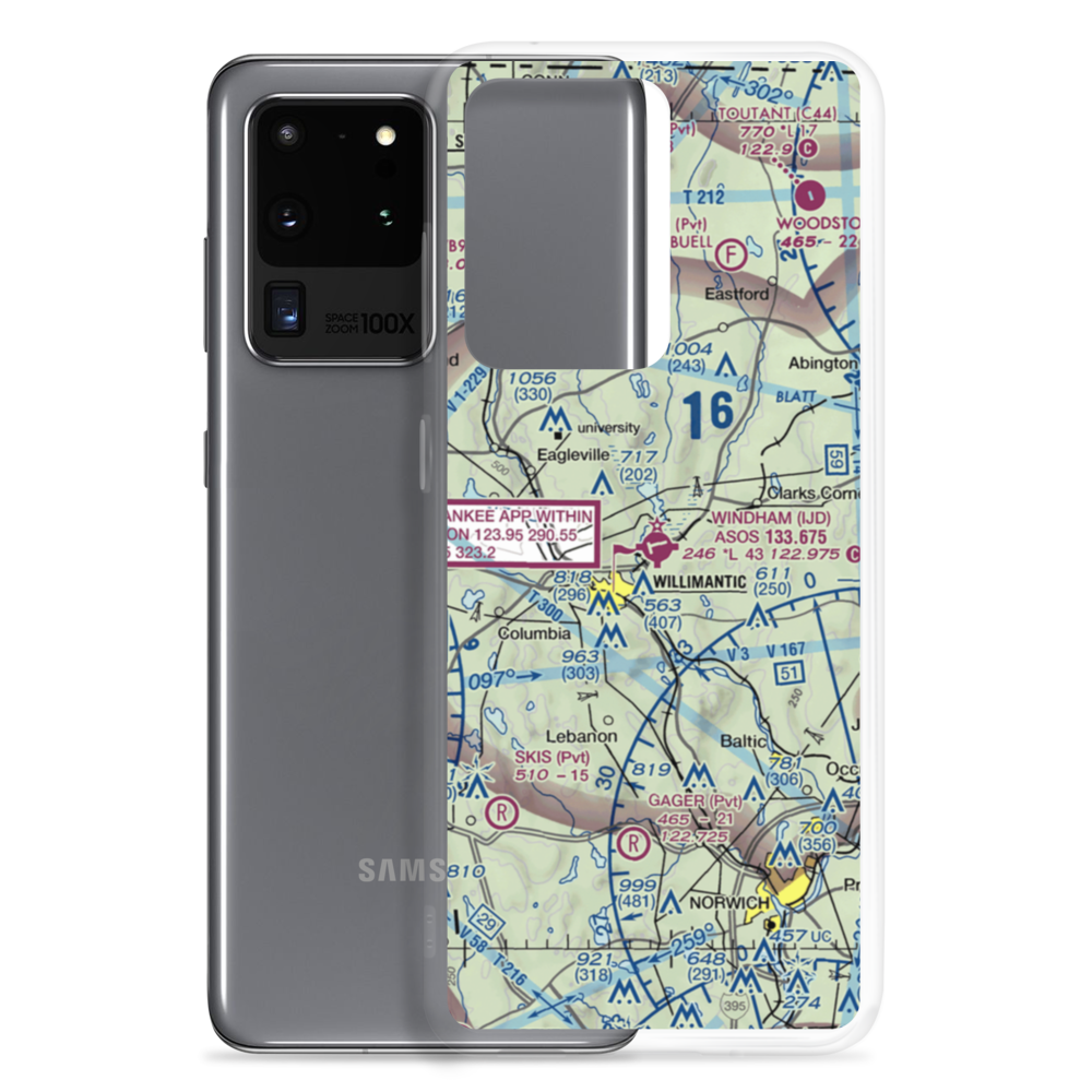 Windham Airport (IJD) VFR Sectional Samsung Case Samsung Galaxy S20 Ultra model shown