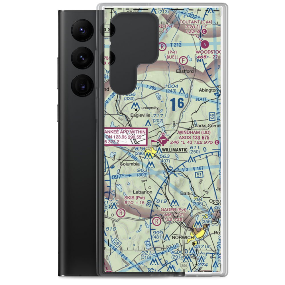 Windham Airport (IJD) VFR Sectional Samsung Case Samsung Galaxy S22 Ultra model shown
