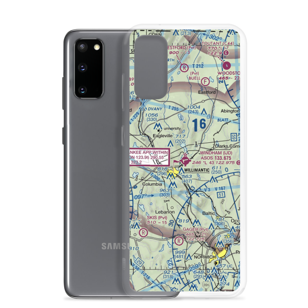 Windham Airport (IJD) VFR Sectional Samsung Case Samsung Galaxy S20 model shown