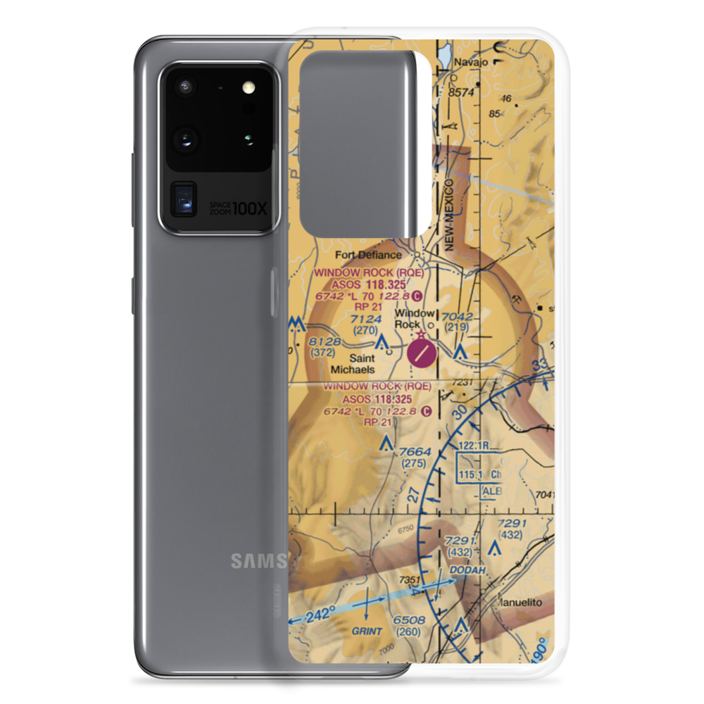 Window Rock Airport (RQE) VFR Sectional Samsung Case Samsung Galaxy S20 Ultra model shown