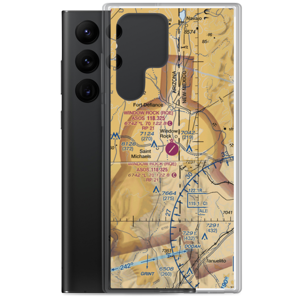 Window Rock Airport (RQE) VFR Sectional Samsung Case Samsung Galaxy S22 Ultra model shown