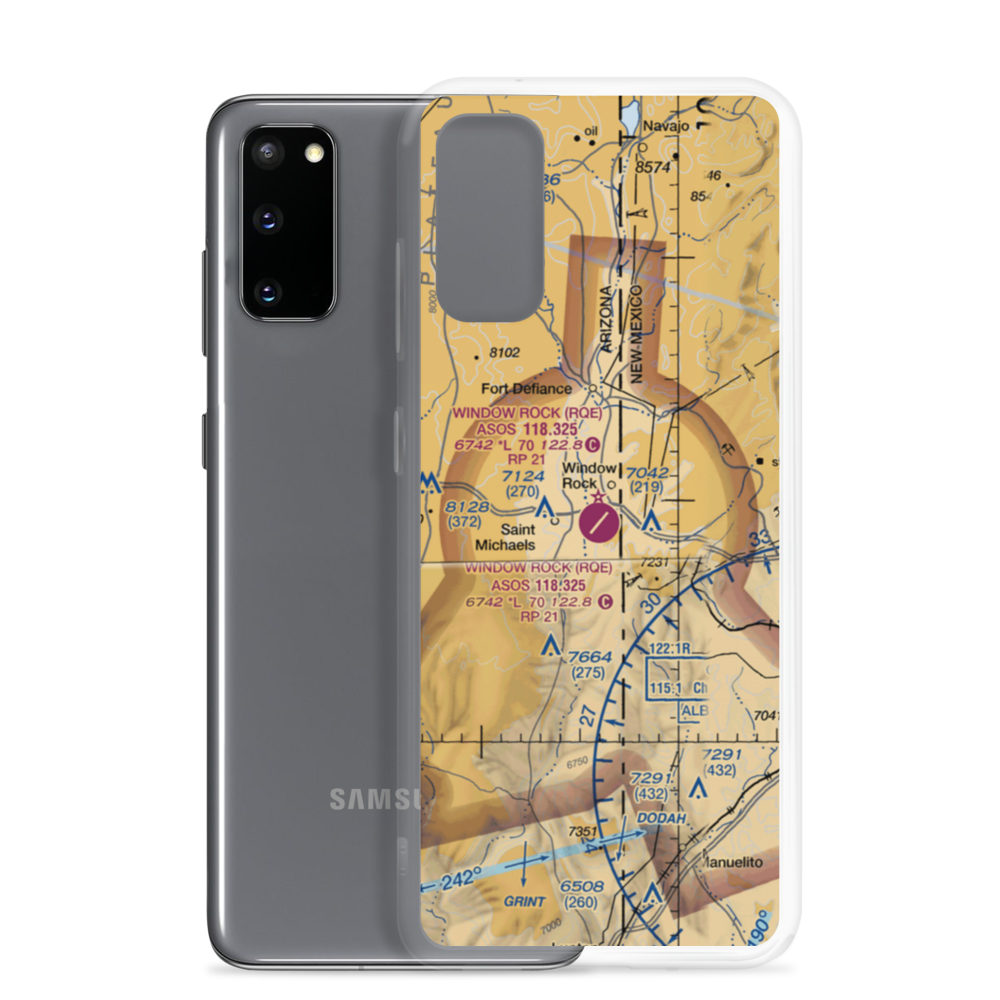 Window Rock Airport (RQE) VFR Sectional Samsung Case Samsung Galaxy S20 model shown