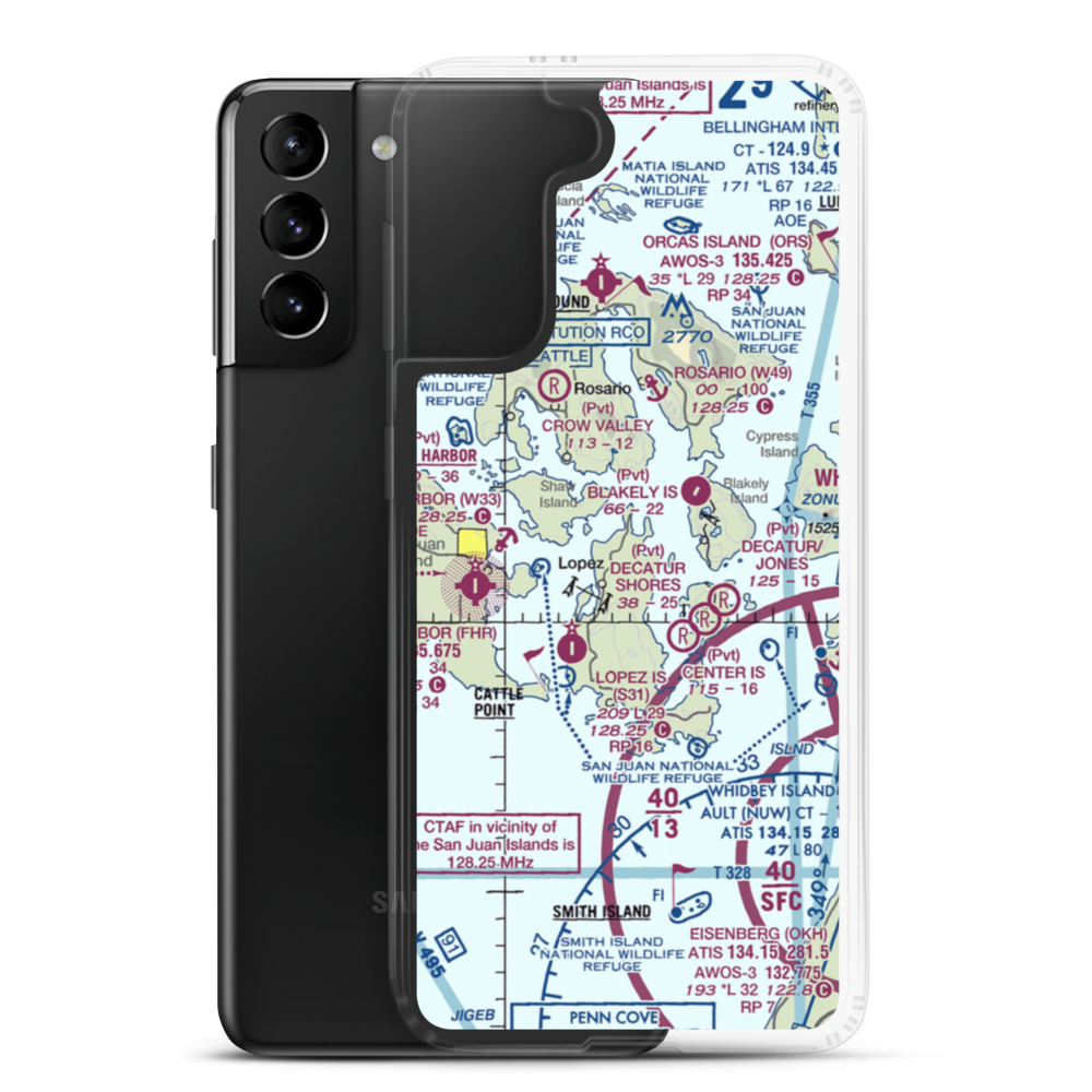 Windsock Airport (4WA4) VFR Sectional Samsung Case Samsung Galaxy S21 Plus model shown