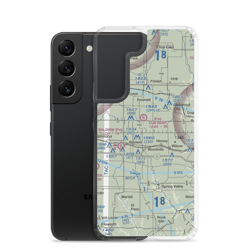 Windsong Farm Airport (45WI) VFR Sectional Samsung Case Samsung Galaxy S22 model shown