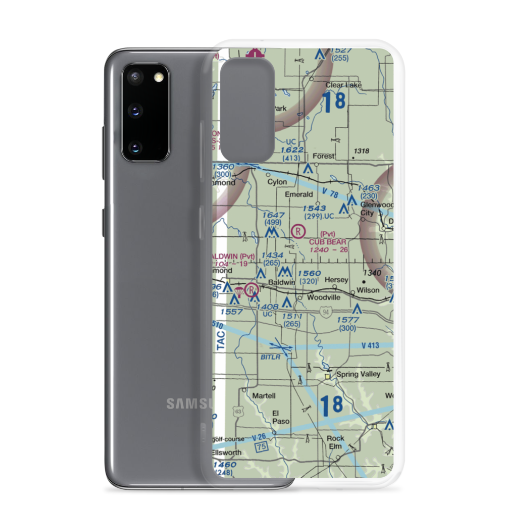 Windsong Farm Airport (45WI) VFR Sectional Samsung Case Samsung Galaxy S20 model shown