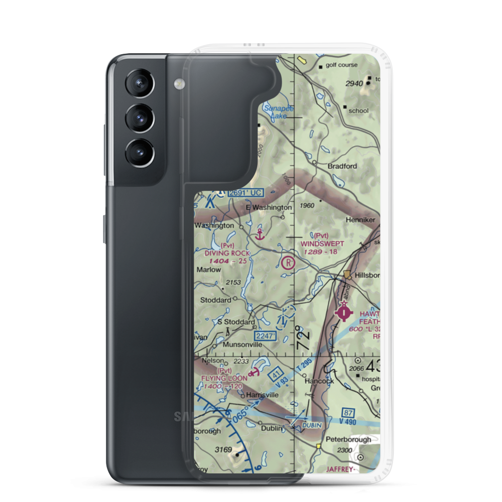 Windswept Airport (23NH) VFR Sectional Samsung Case Samsung Galaxy S21 model shown