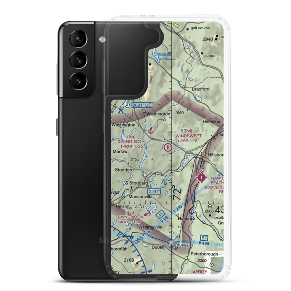 Windswept Airport (23NH) VFR Sectional Samsung Case Samsung Galaxy S21 Plus model shown