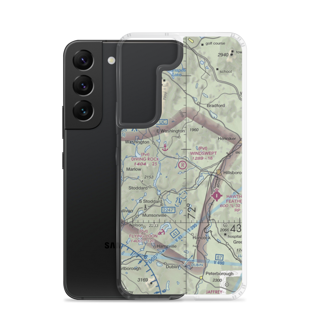 Windswept Airport (23NH) VFR Sectional Samsung Case Samsung Galaxy S22 model shown