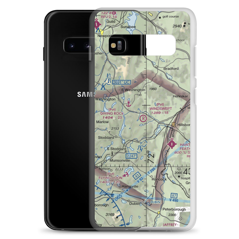 Windswept Airport (23NH) VFR Sectional Samsung Case Samsung Galaxy S10+ model shown