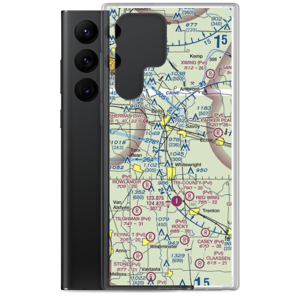 Windwood Farm Airport (65TE) VFR Sectional Samsung Case Samsung Galaxy S22 Ultra model shown