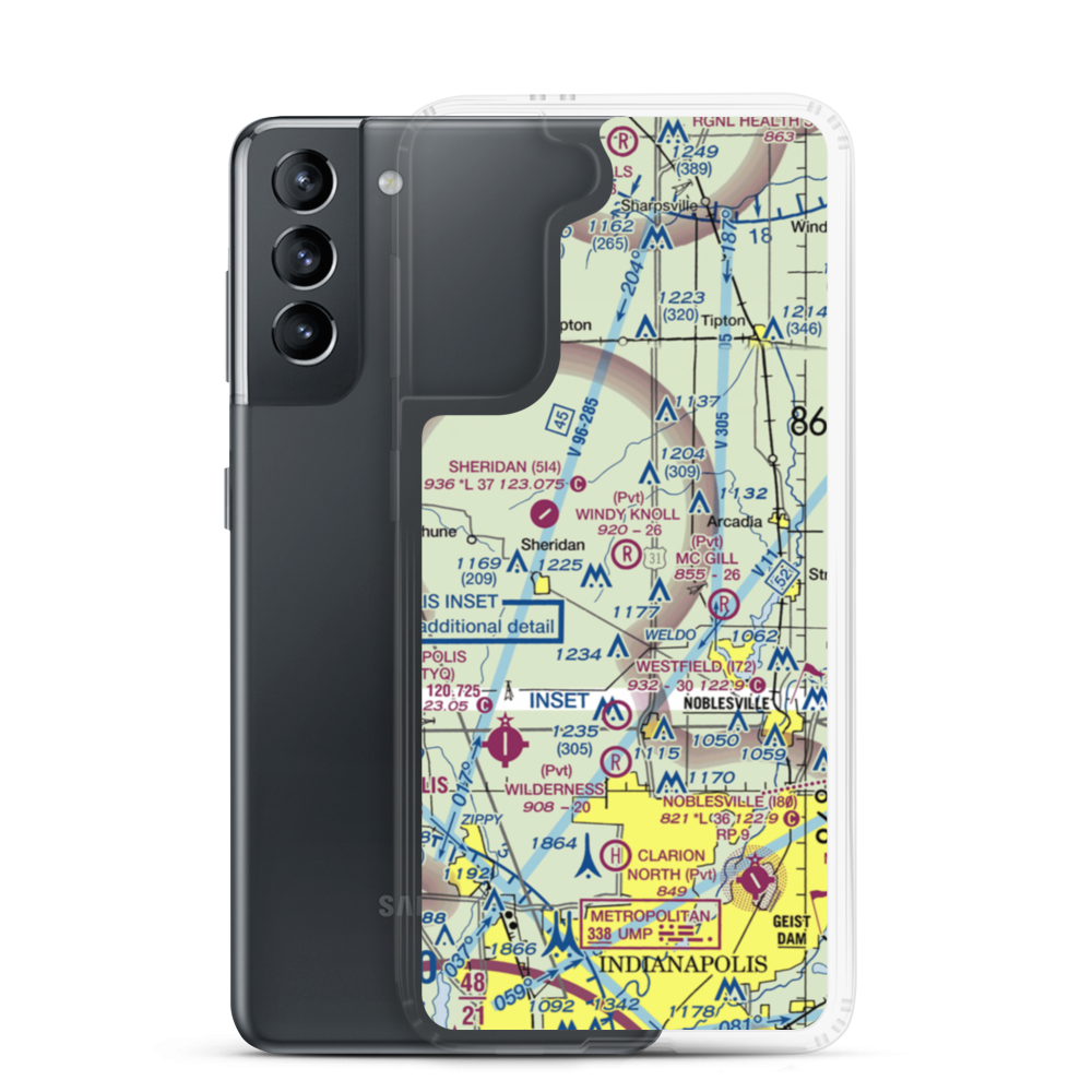 Windy Knoll Airport (IN51) VFR Sectional Samsung Case Samsung Galaxy S21 model shown