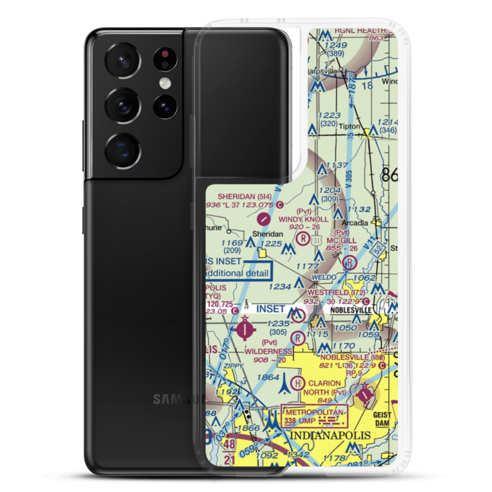 Windy Knoll Airport (IN51) VFR Sectional Samsung Case Samsung Galaxy S21 Ultra model shown