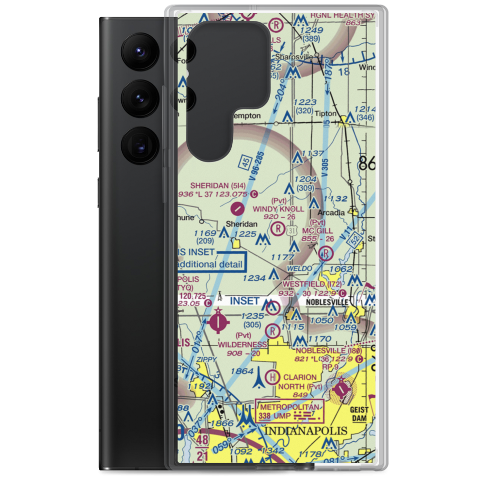 Windy Knoll Airport (IN51) VFR Sectional Samsung Case Samsung Galaxy S22 Ultra model shown