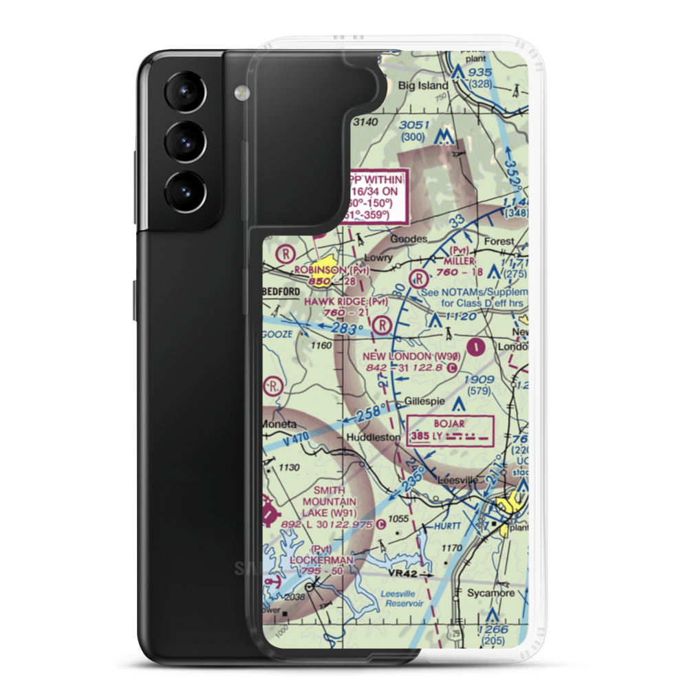 Windy Ridge Airport (VG27) VFR Sectional Samsung Case Samsung Galaxy S21 Plus model shown