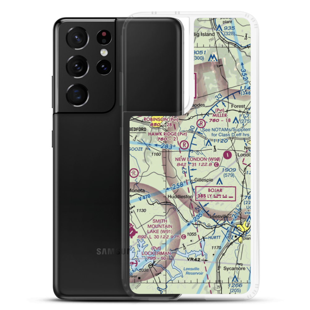 Windy Ridge Airport (VG27) VFR Sectional Samsung Case Samsung Galaxy S21 Ultra model shown