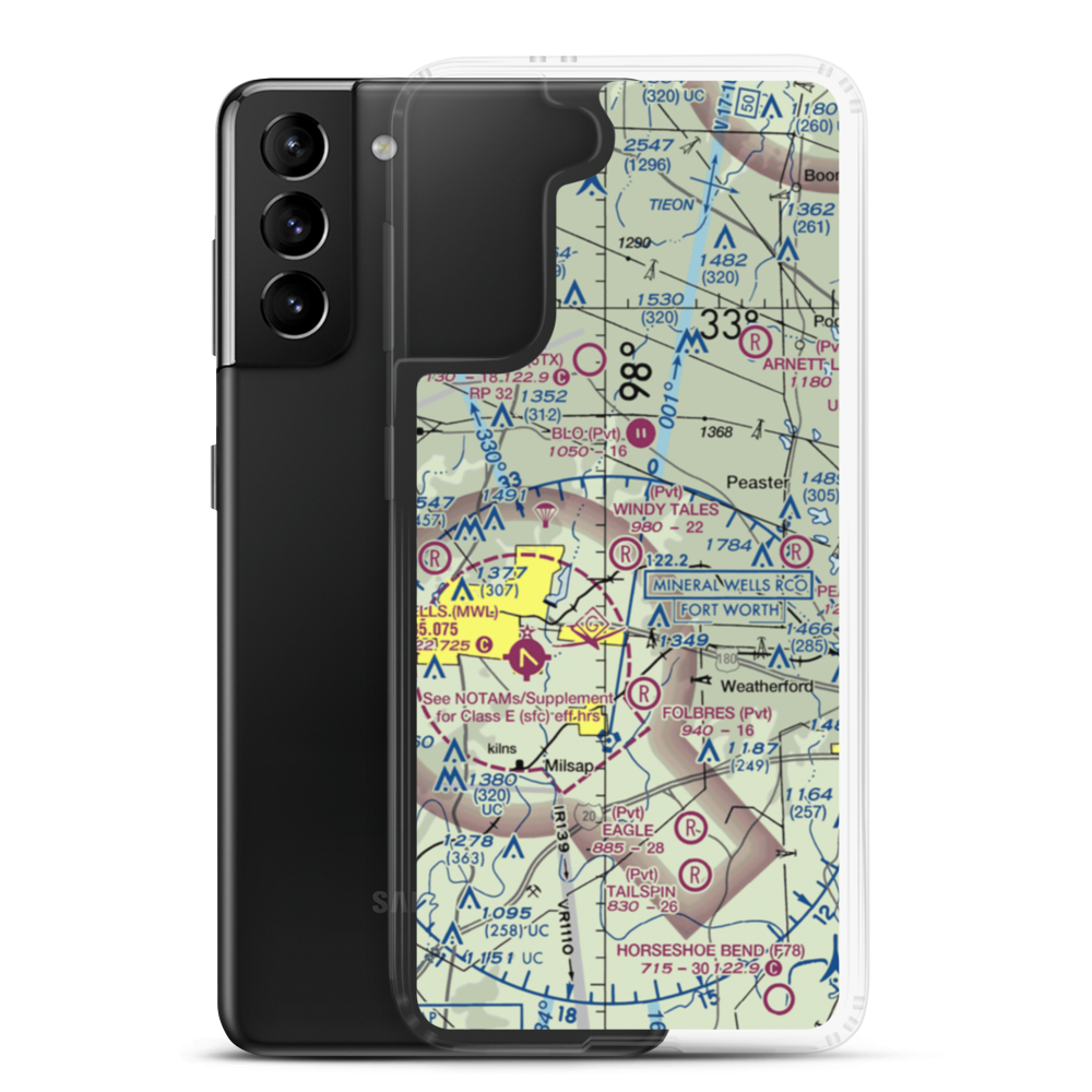 Windy Tales Airport (TX34) VFR Sectional Samsung Case Samsung Galaxy S21 Plus model shown