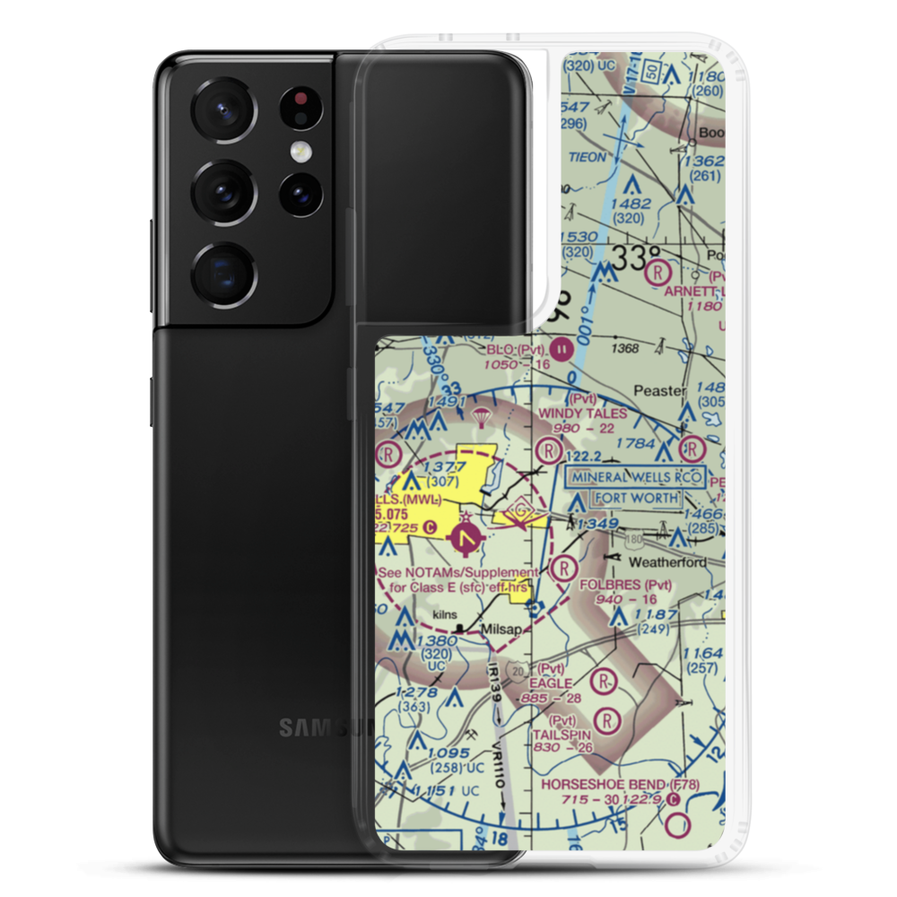 Windy Tales Airport (TX34) VFR Sectional Samsung Case Samsung Galaxy S21 Ultra model shown