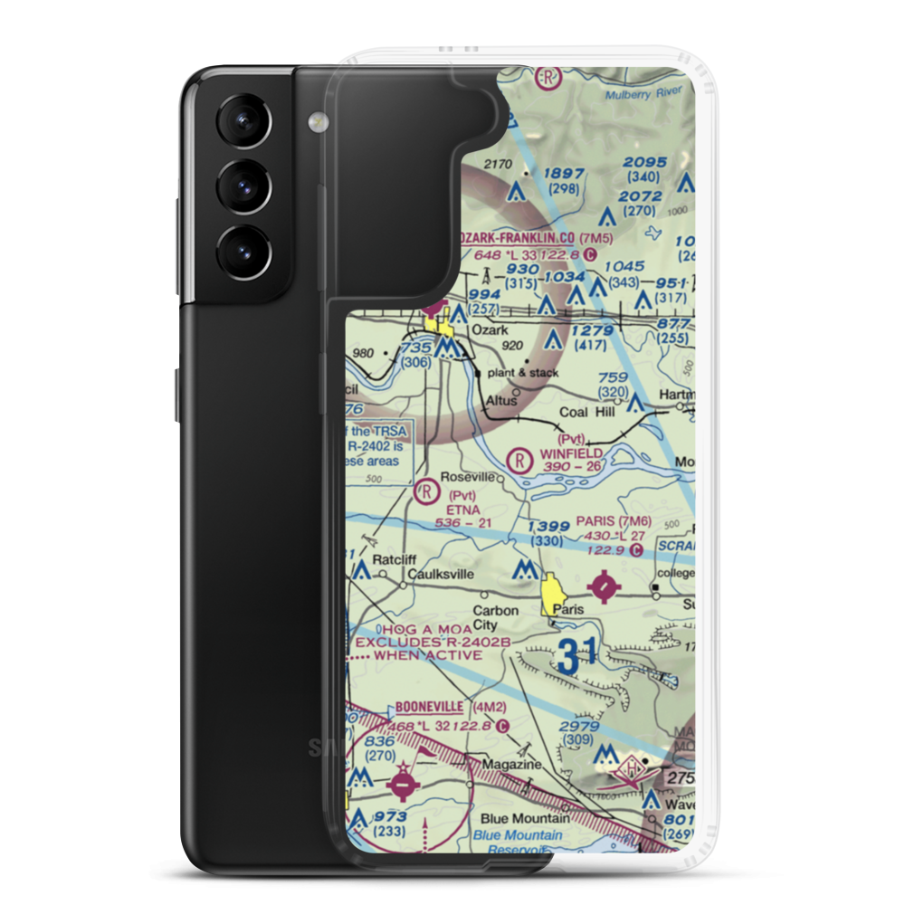Winfield Airpark (54AR) VFR Sectional Samsung Case Samsung Galaxy S21 Plus model shown