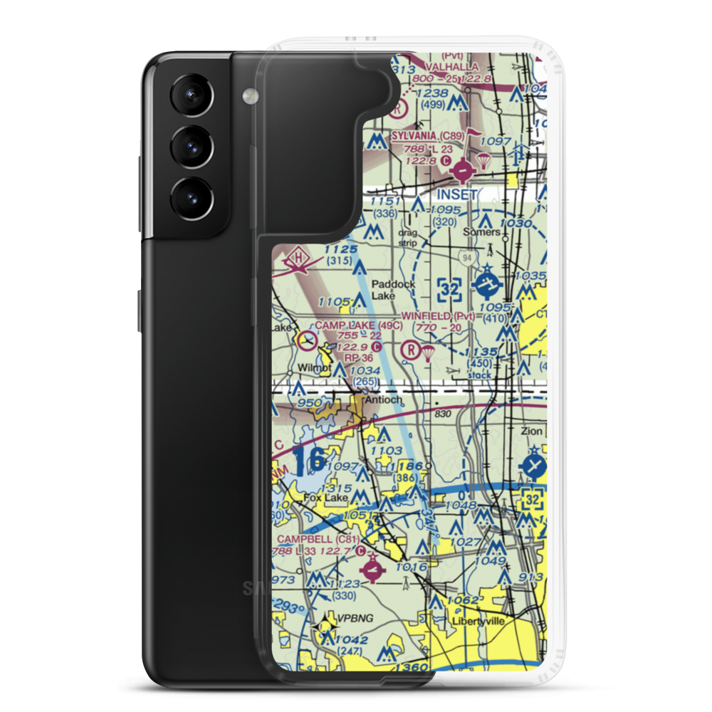 Winfield Airport (WI58) VFR Sectional Samsung Case Samsung Galaxy S21 Plus model shown
