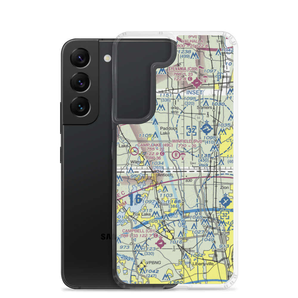 Winfield Airport (WI58) VFR Sectional Samsung Case Samsung Galaxy S22 model shown
