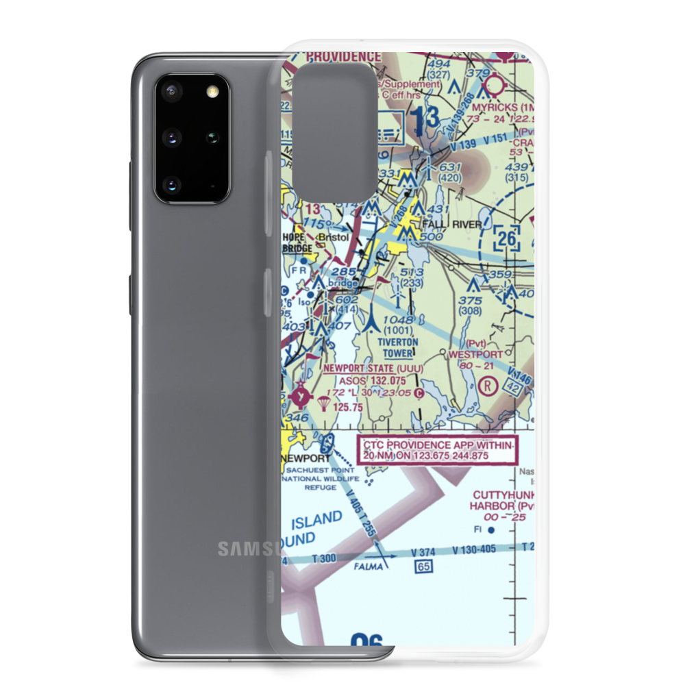 Wing-Over Farm Airport (RI07) VFR Sectional Samsung Case Samsung Galaxy S20 Plus model shown