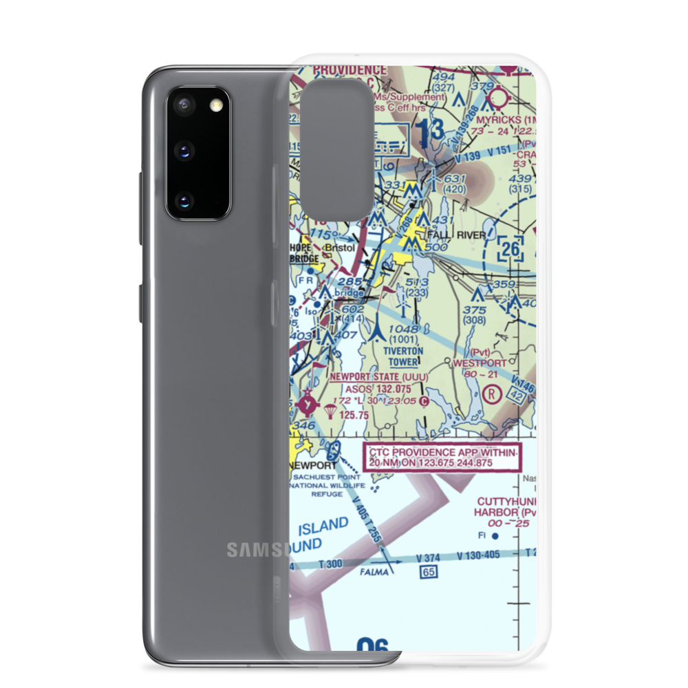 Wing-Over Farm Airport (RI07) VFR Sectional Samsung Case Samsung Galaxy S20 model shown