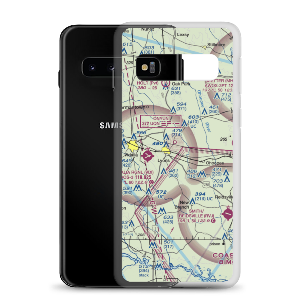Winge Farms Airport (GE23) VFR Sectional Samsung Case Samsung Galaxy S10 model shown