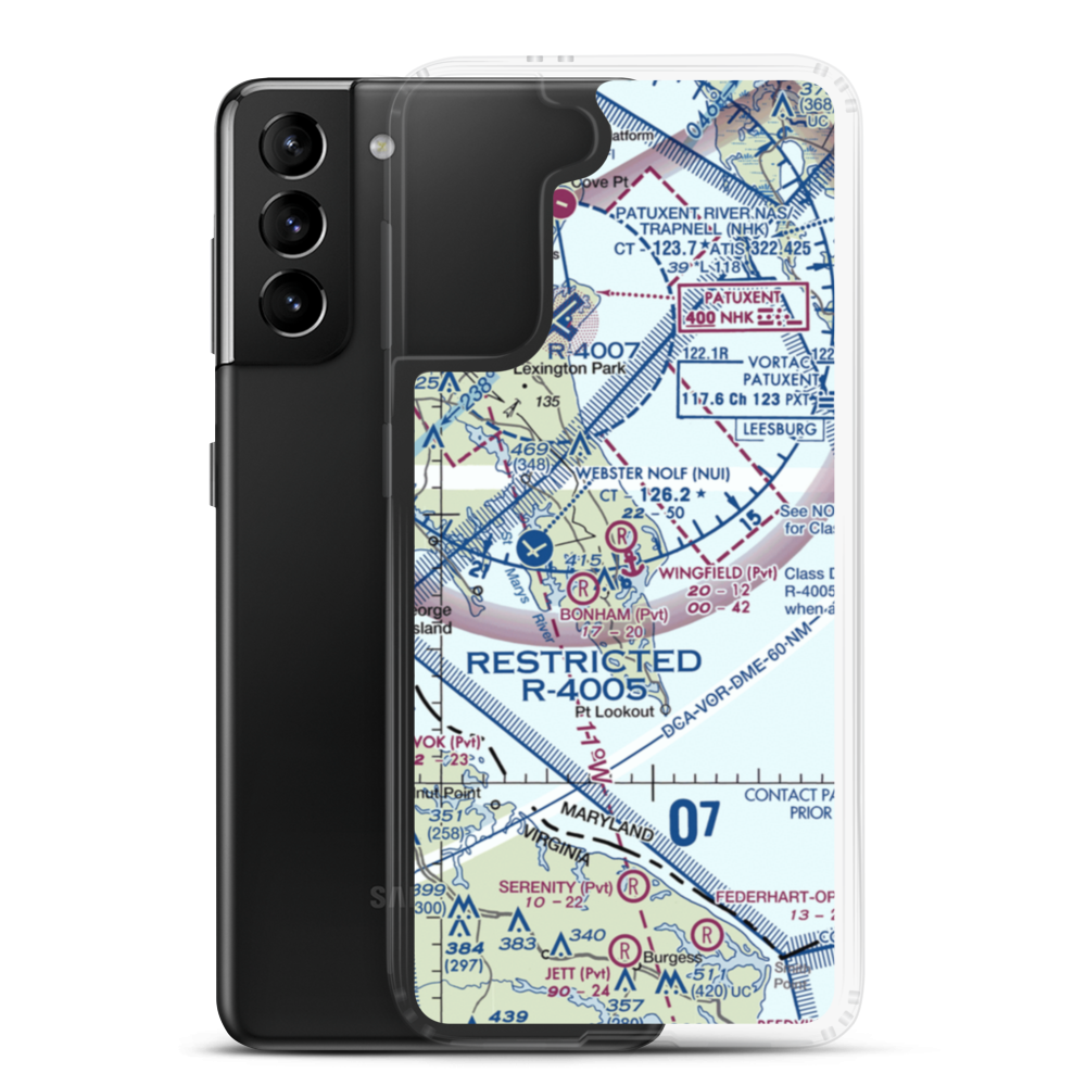 Wingfield Airport (MD01) VFR Sectional Samsung Case Samsung Galaxy S21 Plus model shown