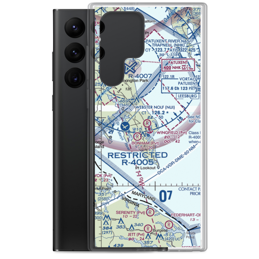 Wingfield Airport (MD01) VFR Sectional Samsung Case Samsung Galaxy S22 Ultra model shown