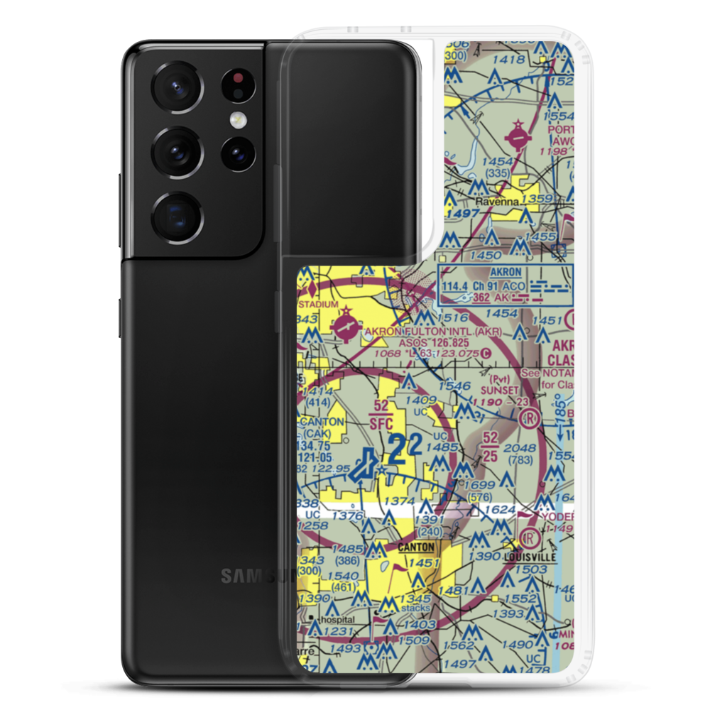 Wingfoot Lake Airship Operations Balloonport (4OH6) VFR Sectional Samsung Case Samsung Galaxy S21 Ultra model shown