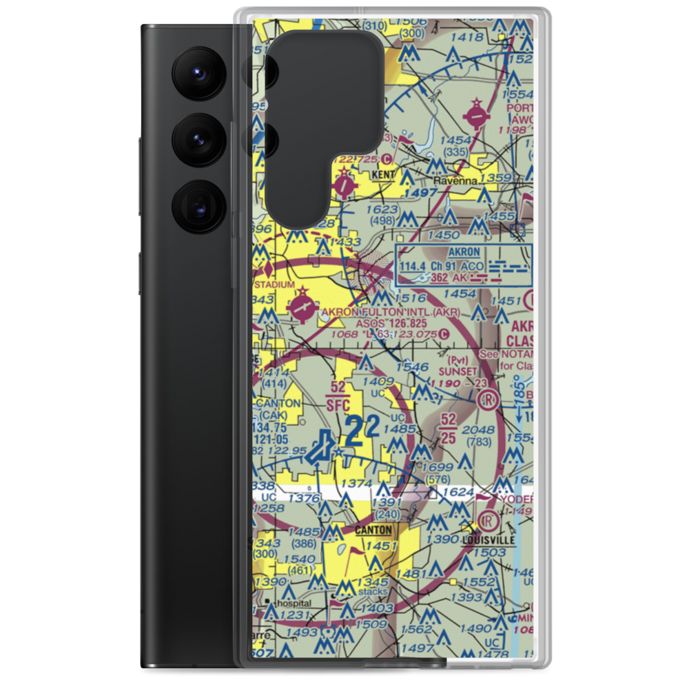 Wingfoot Lake Airship Operations Balloonport (4OH6) VFR Sectional Samsung Case Samsung Galaxy S22 Ultra model shown