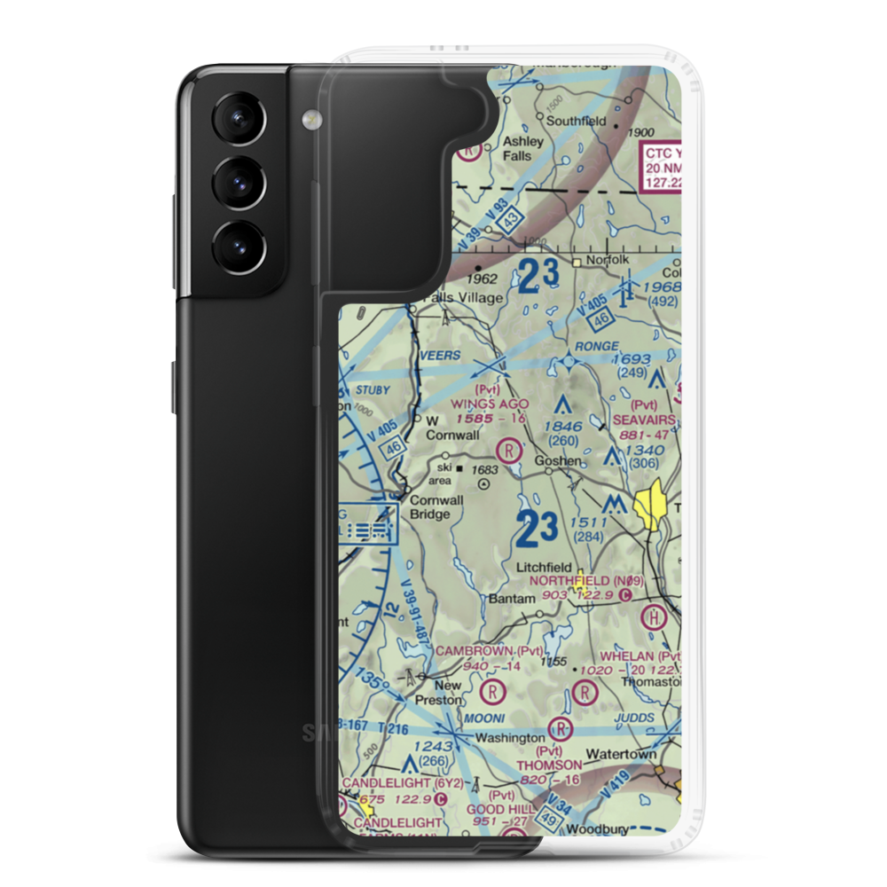 Wings Ago Airstrip (CT42) VFR Sectional Samsung Case Samsung Galaxy S21 Plus model shown