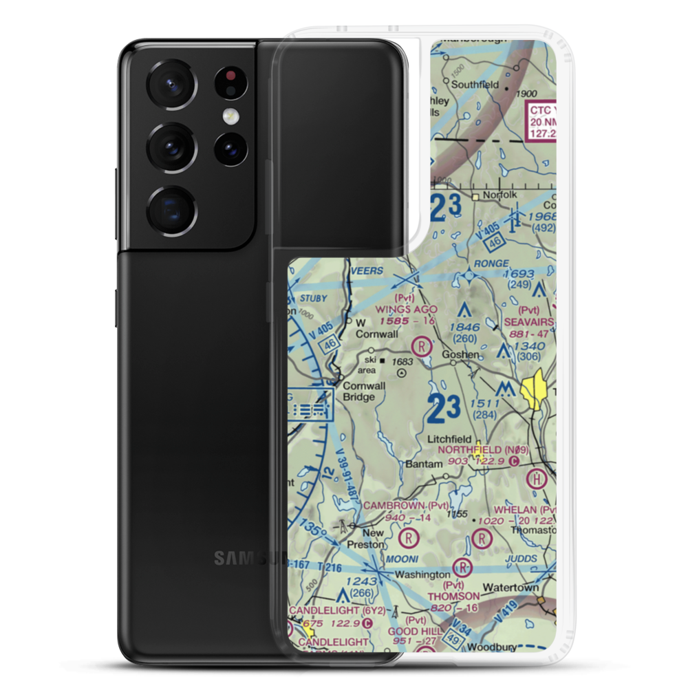 Wings Ago Airstrip (CT42) VFR Sectional Samsung Case Samsung Galaxy S21 Ultra model shown