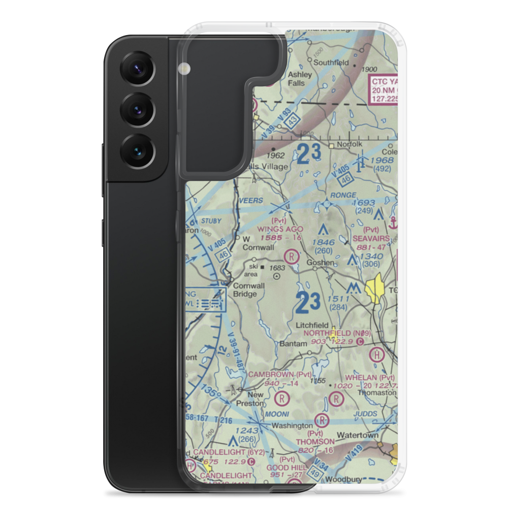 Wings Ago Airstrip (CT42) VFR Sectional Samsung Case Samsung Galaxy S22 Plus model shown