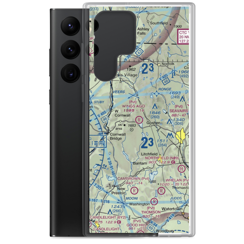 Wings Ago Airstrip (CT42) VFR Sectional Samsung Case Samsung Galaxy S22 Ultra model shown