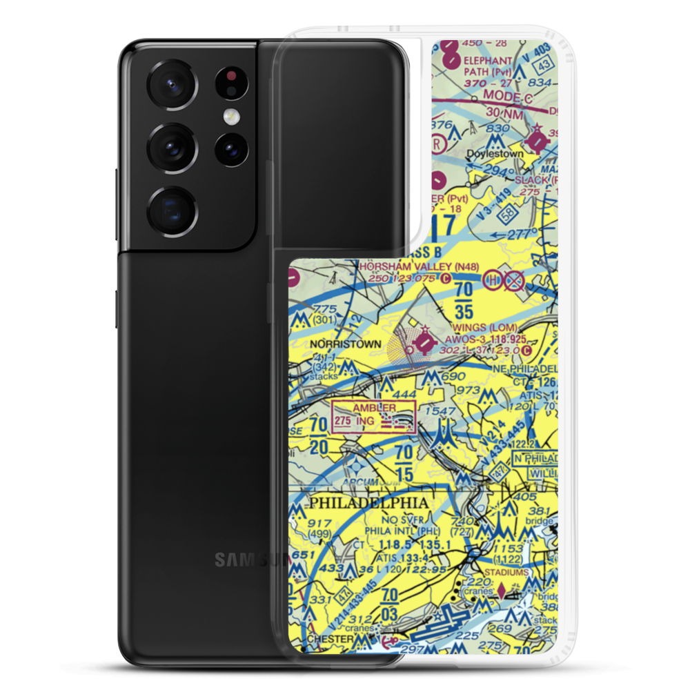 Wings Field (LOM) VFR Sectional Samsung Case Samsung Galaxy S21 Ultra model shown