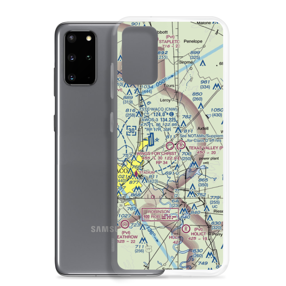 Wings For Christ International Flight Academy Airport (73F) VFR Sectional Samsung Case Samsung Galaxy S20 Plus model shown
