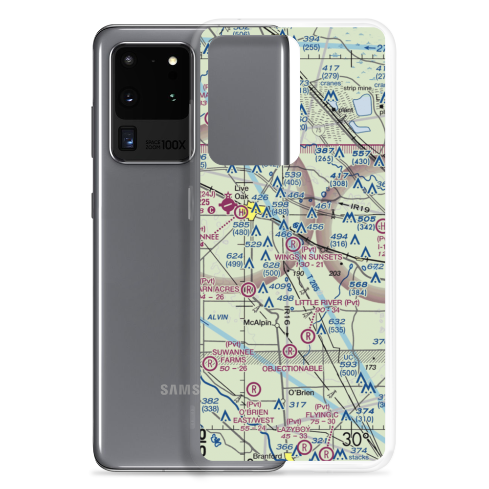 Wings N Sunsets LLC Airport (FL07) VFR Sectional Samsung Case Samsung Galaxy S20 Ultra model shown