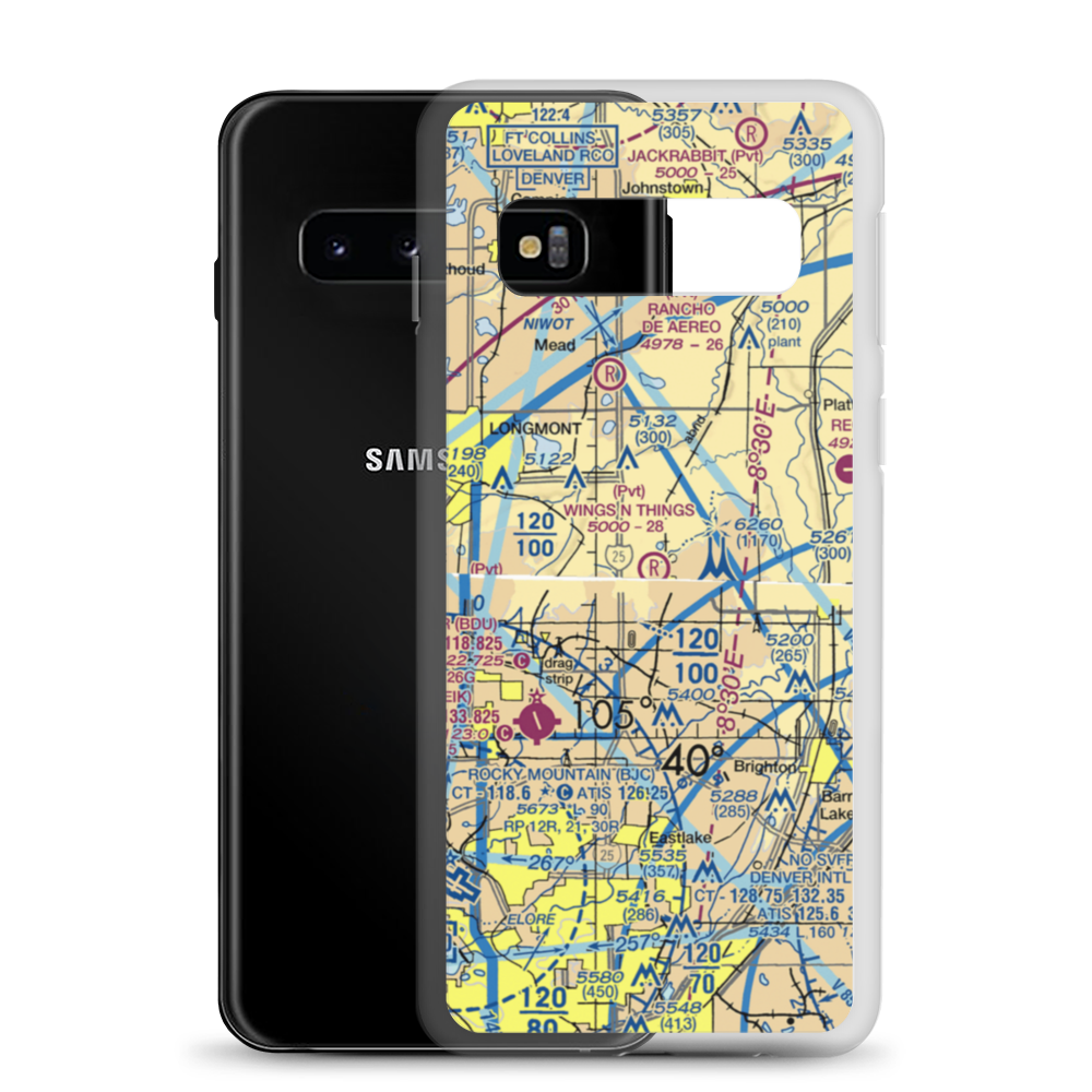 Wings N Things Airpark & Museum Airport (CO58) VFR Sectional Samsung Case Samsung Galaxy S10 model shown