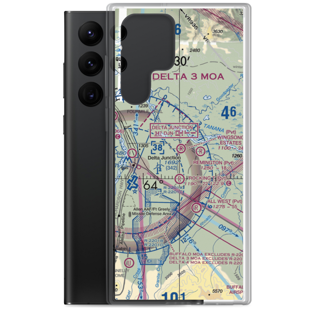 Wingsong Estates Airport (AK09) VFR Sectional Samsung Case Samsung Galaxy S22 Ultra model shown