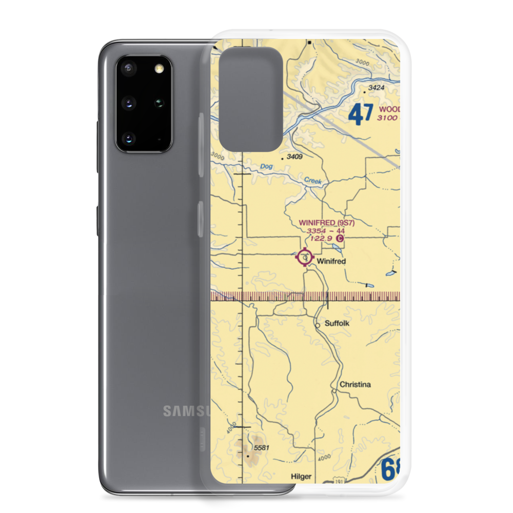 Winifred Airport (9S7) VFR Sectional Samsung Case Samsung Galaxy S20 Plus model shown