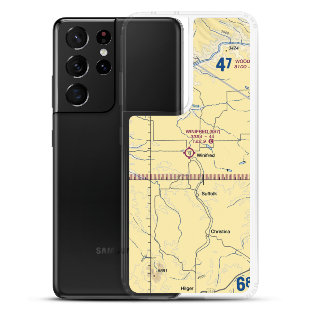 Winifred Airport (9S7) VFR Sectional Samsung Case Samsung Galaxy S21 Ultra model shown