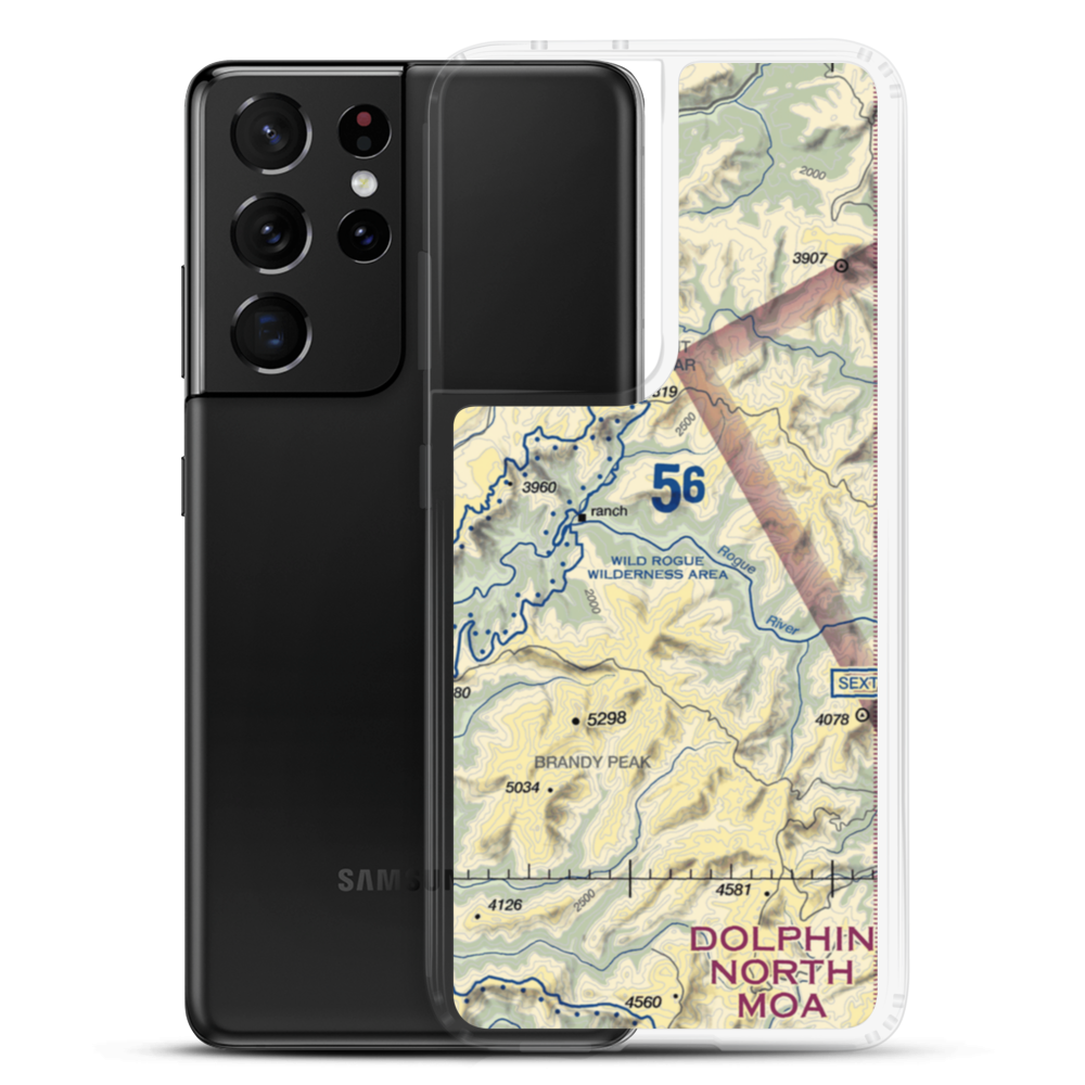 Winkle Bar Airport (OR74) VFR Sectional Samsung Case Samsung Galaxy S21 Ultra model shown