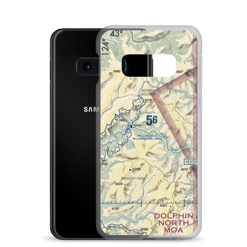 Winkle Bar Airport (OR74) VFR Sectional Samsung Case Samsung Galaxy S10e model shown