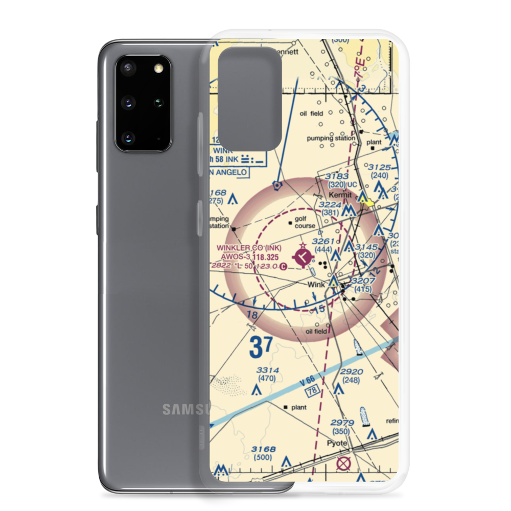 Winkler County Airport (INK) VFR Sectional Samsung Case Samsung Galaxy S20 Plus model shown