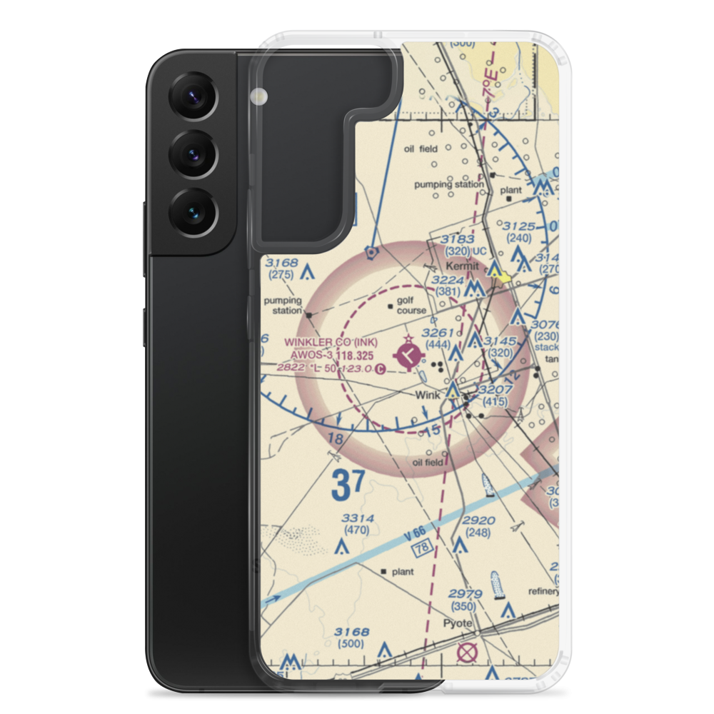 Winkler County Airport (INK) VFR Sectional Samsung Case Samsung Galaxy S22 Plus model shown