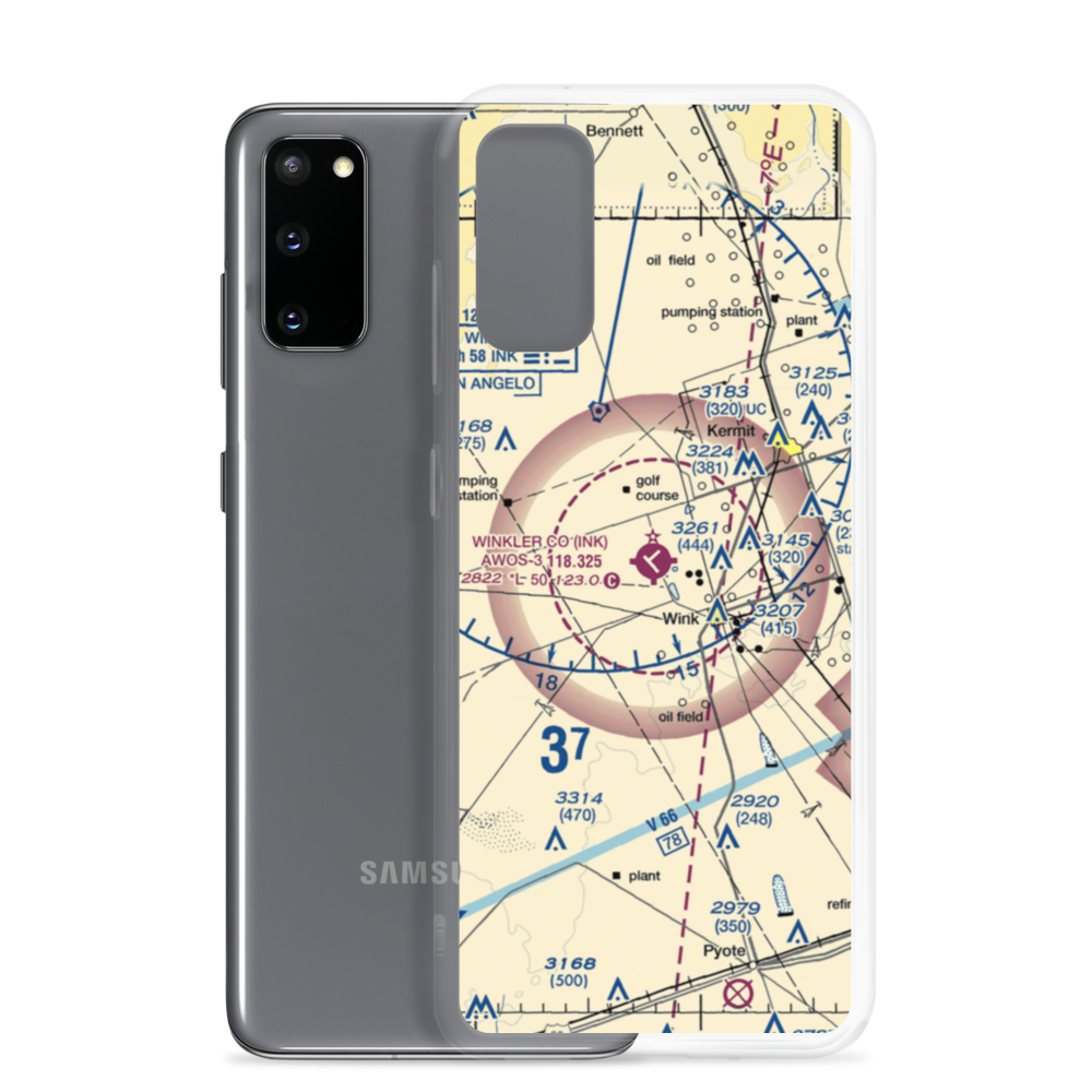Winkler County Airport (INK) VFR Sectional Samsung Case Samsung Galaxy S20 model shown