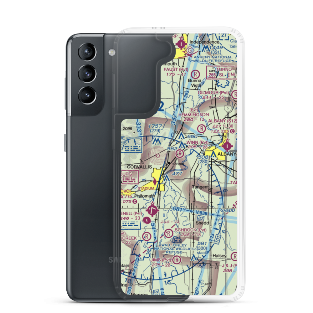 Winn Airport (OR54) VFR Sectional Samsung Case Samsung Galaxy S21 model shown