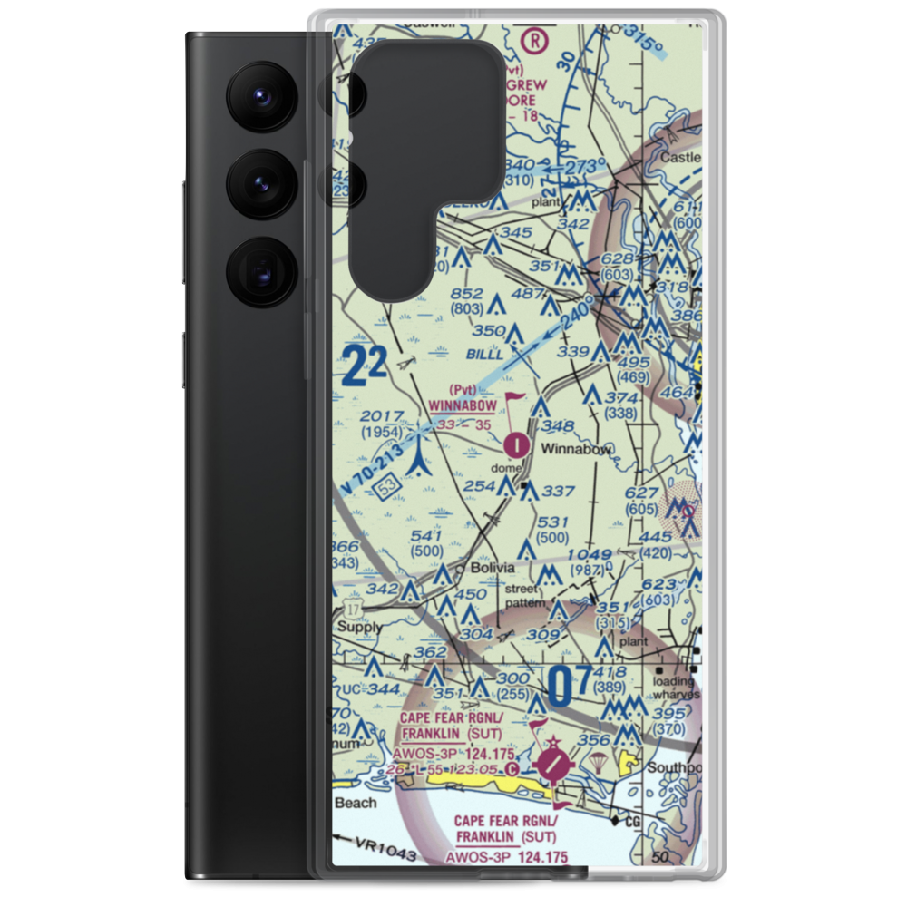 Winnabow Airport (77NC) VFR Sectional Samsung Case Samsung Galaxy S22 Ultra model shown